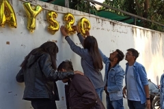 Students make a wall-art out of balloons to depict ‘DAYS-2020’ during Days’ celebration at SLIBA from 8th to 11th January, 2020